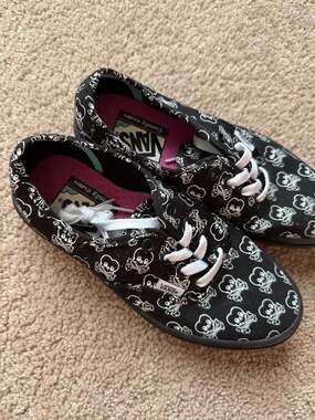Vans ComfyCush Authentic Coldhearted Black Skull Canvas Shoes